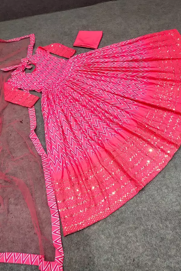 Traditional Anarkali Suit With Dupatta