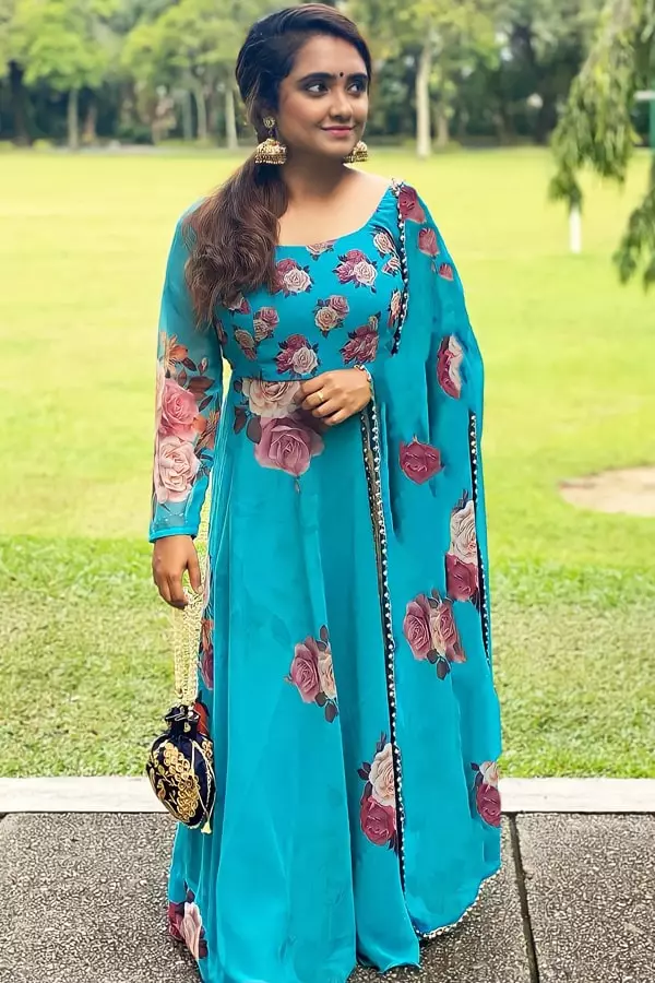 Kalamkari Pattu Dress | Indian Ethnic Grand dress/Gown – siyarasfashionhouse