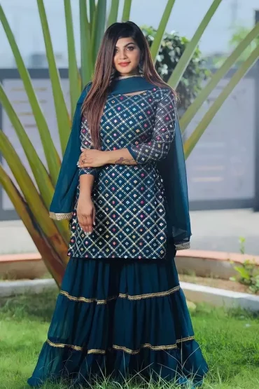 Twinkle Patel Latest Party Wear Punjabi Sharara Suits Design 2022