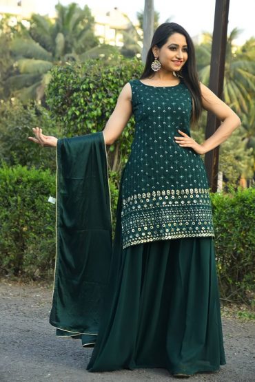 Green Salwar Suit With Dupatta