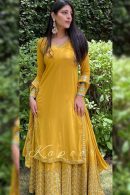 Yankita Kapoor Yellow Sharara Suit For Haldi Ceremony