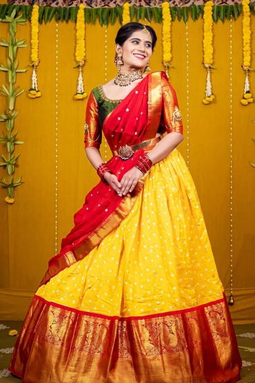Yellow Traditional Half Saree Online Shopping 2022