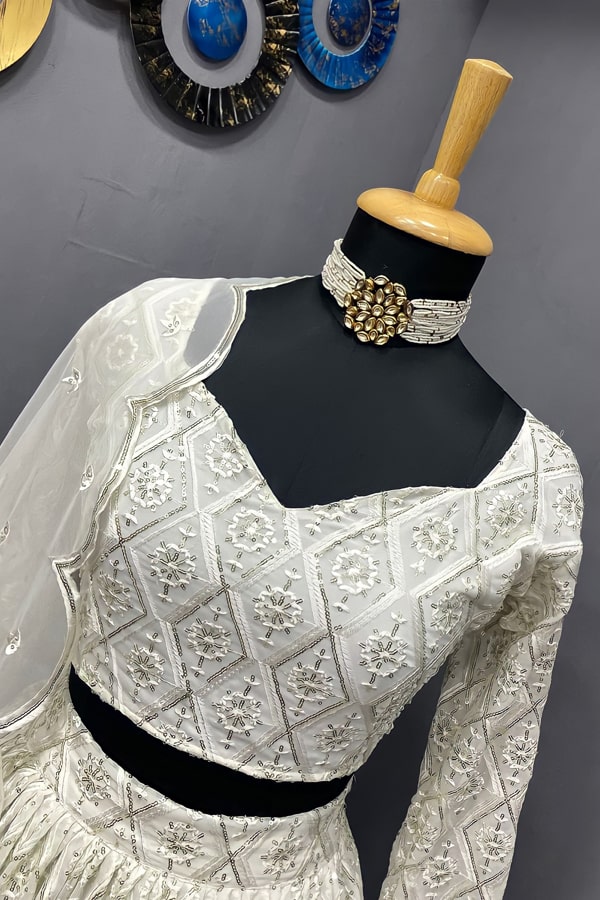 Lucknowi Special Lehenga With Full Embroidery Work