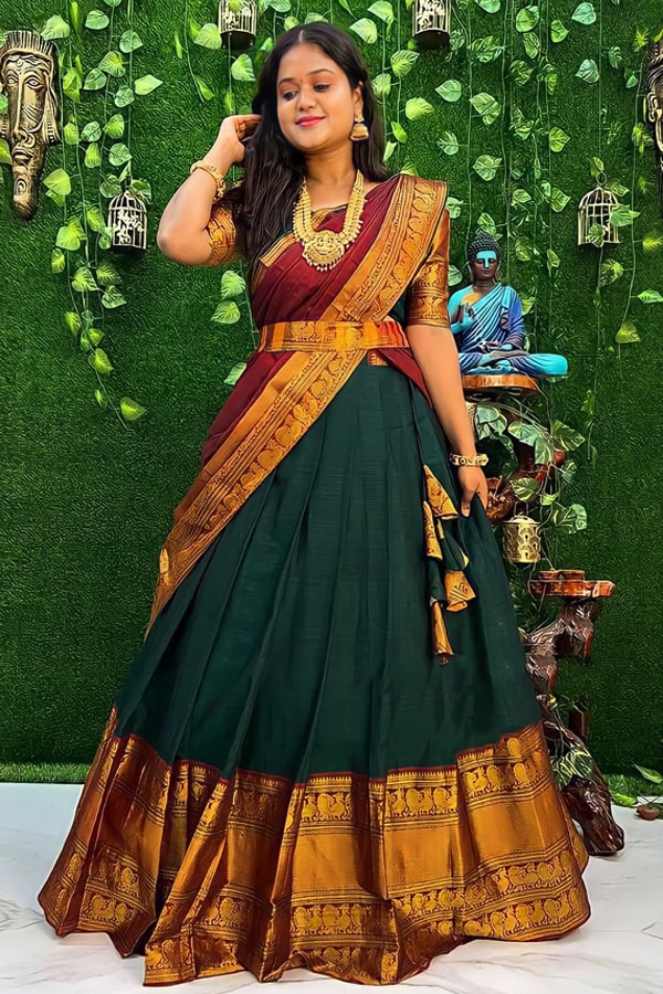 Buy Pattu Half Saree for Women Online from India's Luxury Designers 2023
