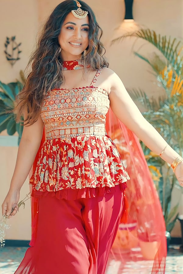 Hina Khan Traditional Punjabi Sharara Suit