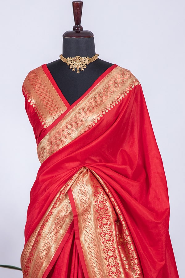 Karwa Chauth Saree Look In Red Color