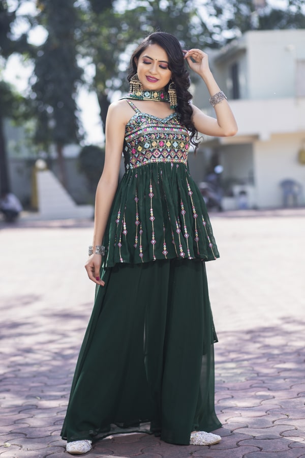 Sharara Suit - Buy Designer Sharara Dress & Online Gharara Suit USA-hangkhonggiare.com.vn