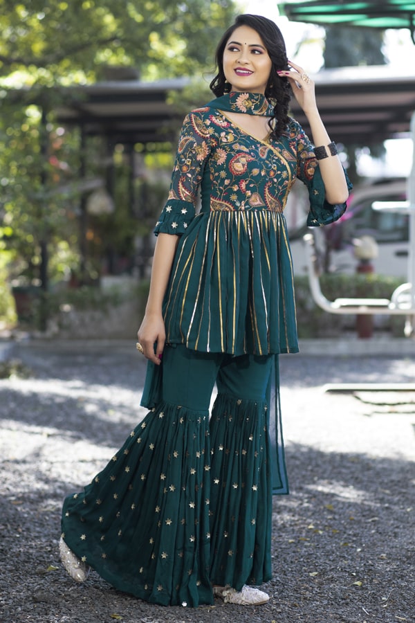 Traditional Sharara Dress For Teenage Girl