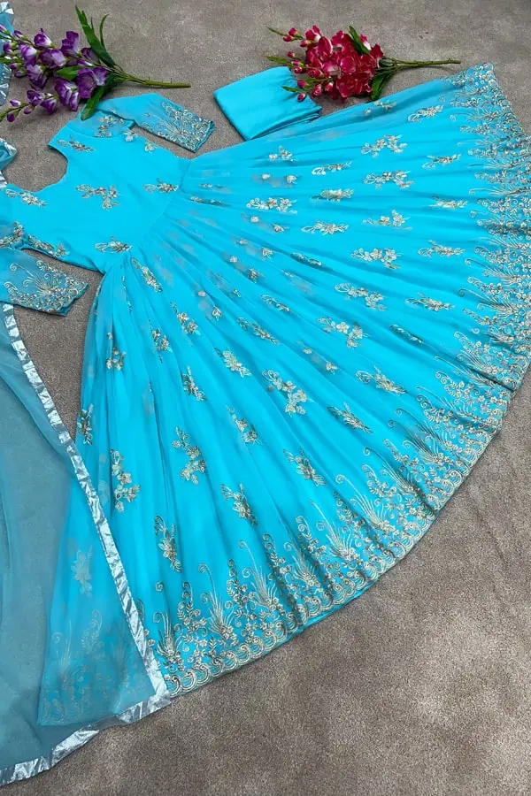 party wear long gown for Diwali festival