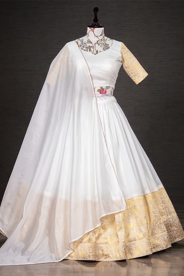 White half saree for wedding