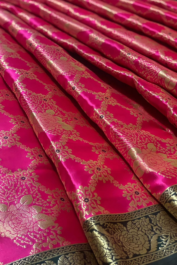 Kanjivaram Silk Half Saree Design For Girls