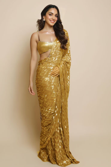 Latest Kiara Advani Golden Saree Buy Online For Girls 2023