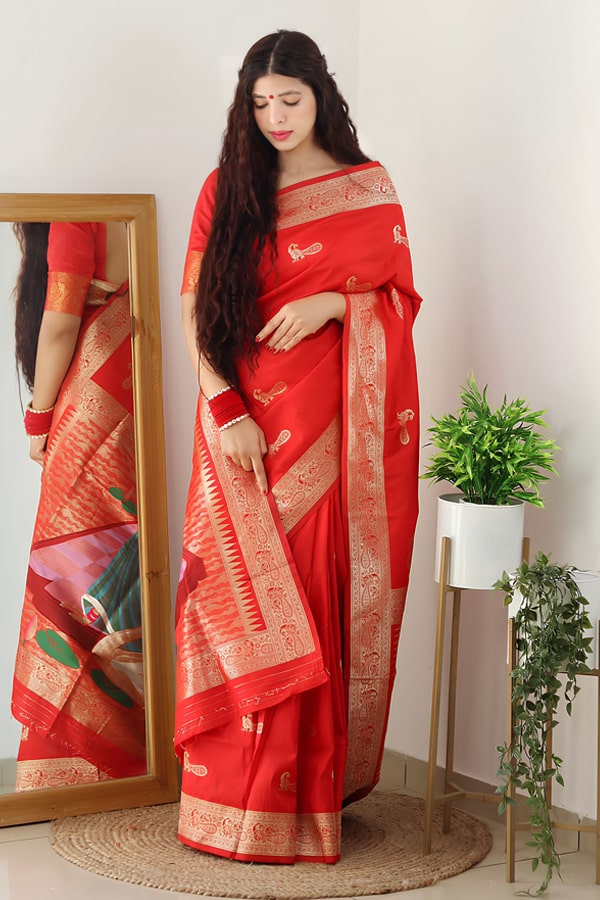 Buy Latest Designer Velvet Nauvari Saree For Girls