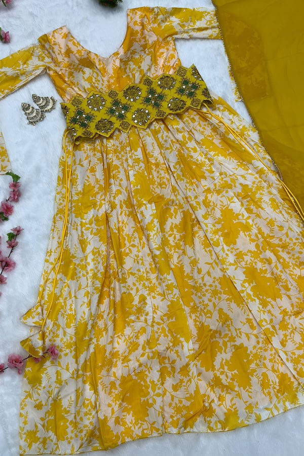 Buy Traditional Yellow Long Gown