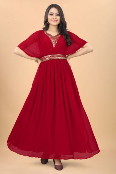 Indian Party Wear Long Simple Gown Design For Girls