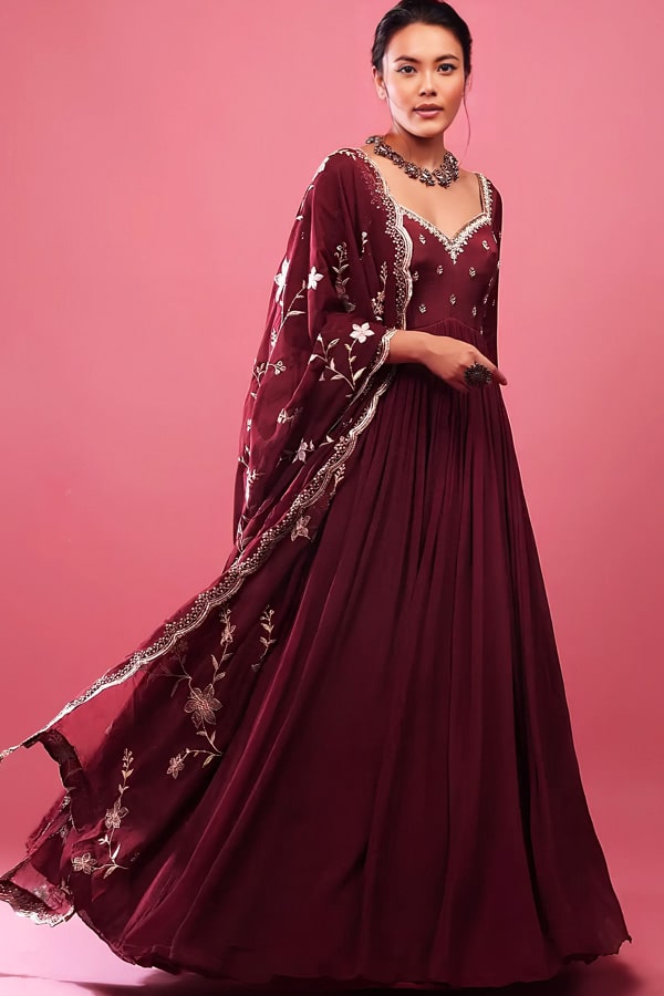 Women Semi Stitch Party Wear Long Gown Dresses Indian Ethnic Western Style