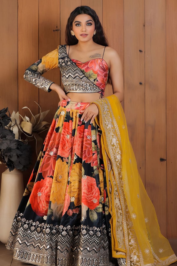 Beautiful Linen Satin Lehenga with jacket. | Indian fashion dresses,  Stylish dresses, Designer dresses indian