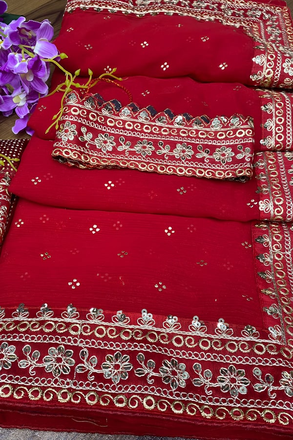 Silk Saree With Designer Sequence Embroidery Belt