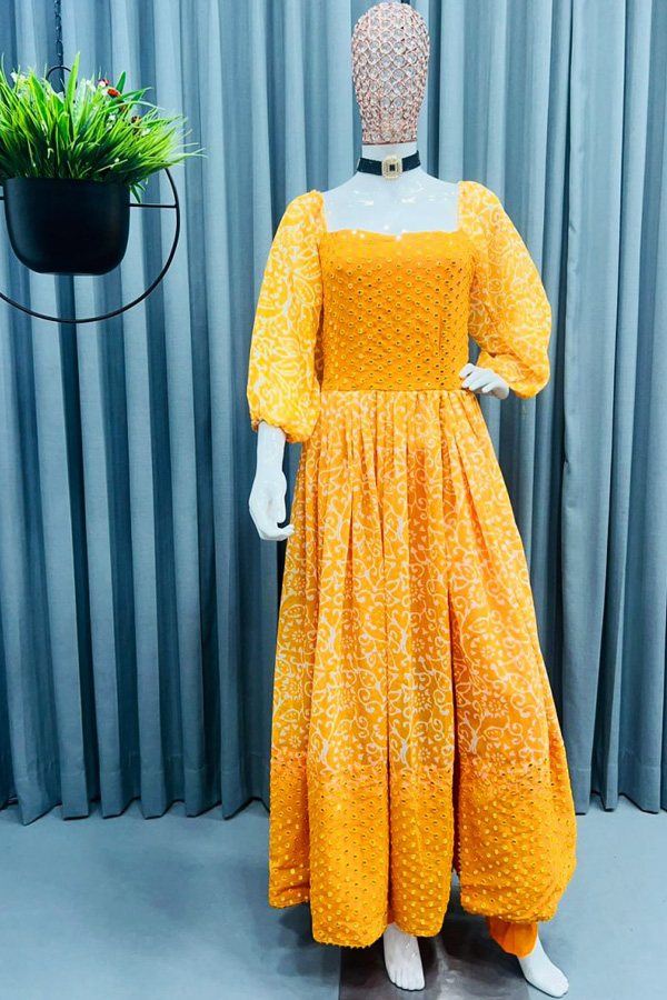 Haldi Special Yellow Gown
