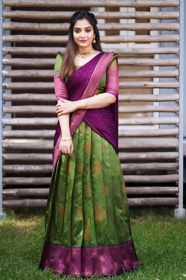 Heavy Work Bridal Half saree – South India Fashion