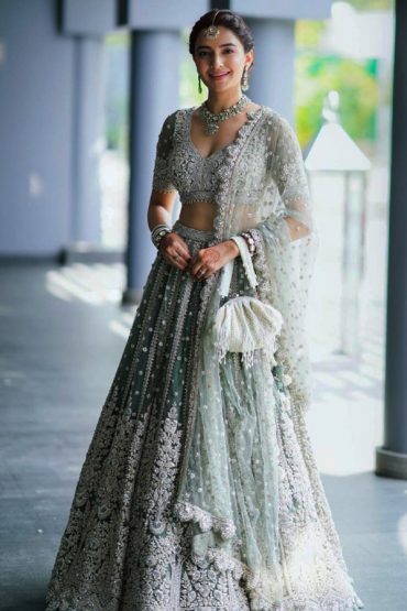 Pista Colour Lehenga Choli For Bride With Price