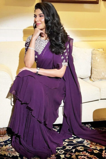 Jacqueline Fernandez Bollywood Designer Saree For School Farewell