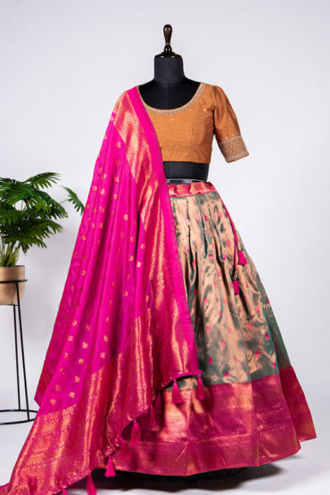 Traditional Half Saree Designs New Model For Wedding
