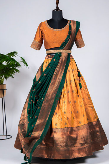 Traditional South Indian half saree for girls