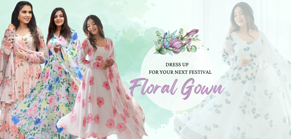 Floral gown for girls