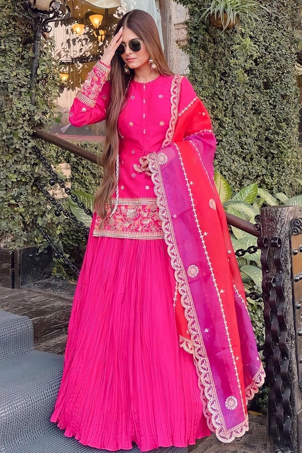 Pink Ghagra Choli Wedding