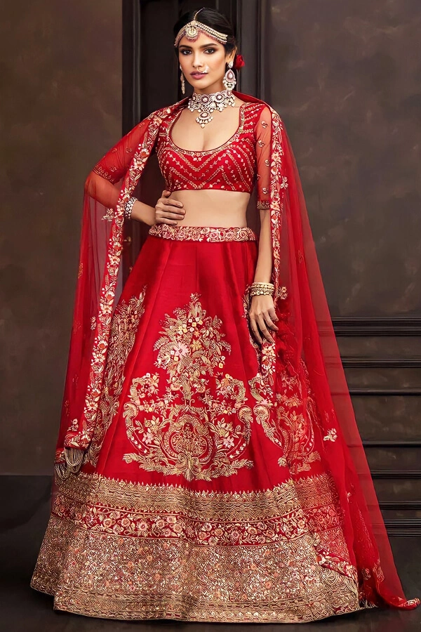 Red Bridal Lehenga For Wedding In India Online Shopping