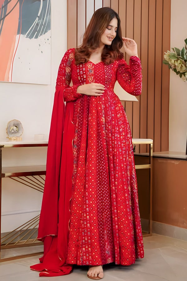 Red Color Georgette Gown Dress For Girls | Up To 50% OFF-mncb.edu.vn