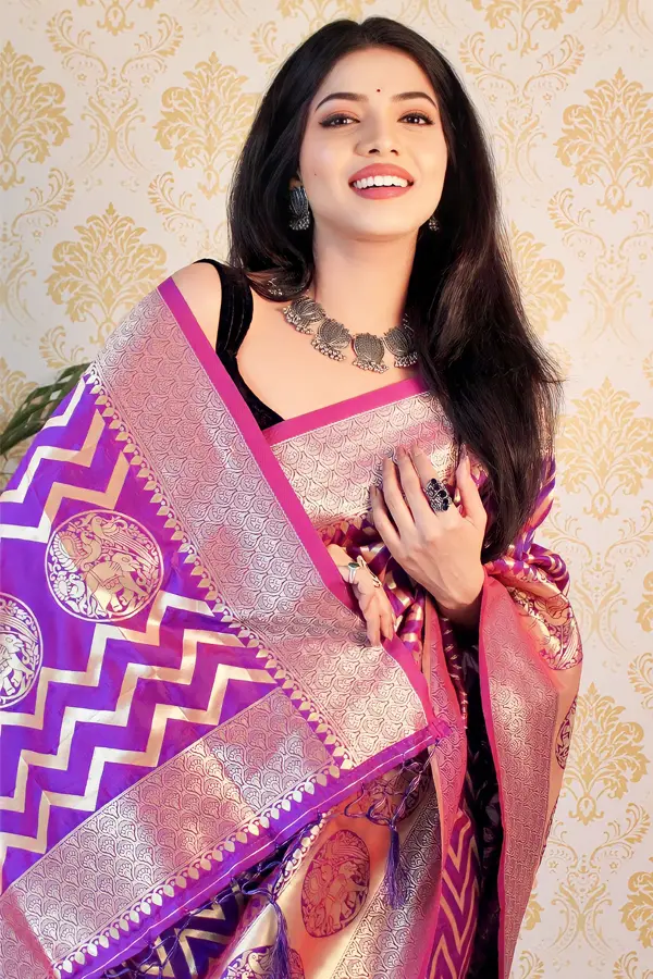 Purple Silk Saree Design