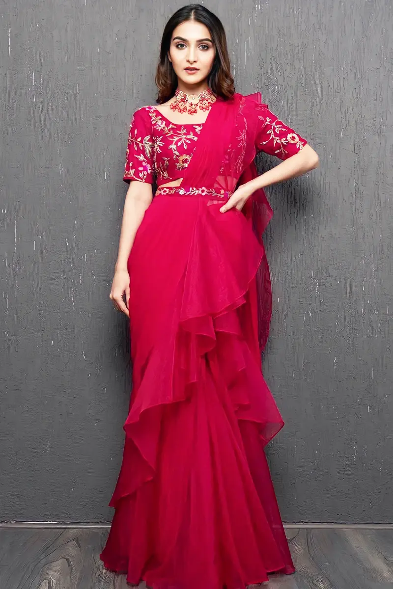 Pre Stitched Sarees: Shop Pre Stitched Sari Online at Utsav Fashion
