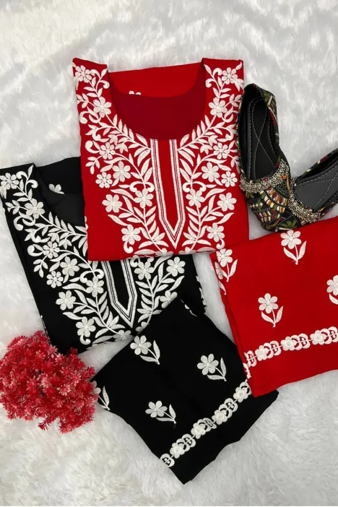 black and red sharara suit for girls