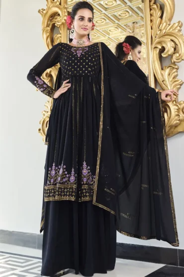 Black Sharara Suit Designs
