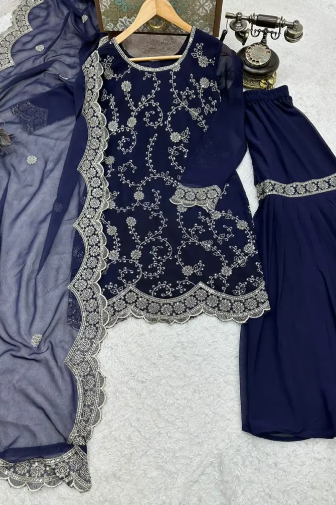 blue sharara suit for girls