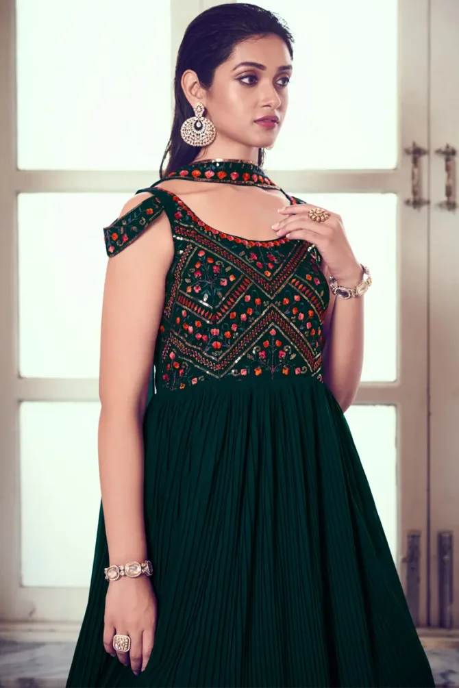 dark green gown for raksha bandhan