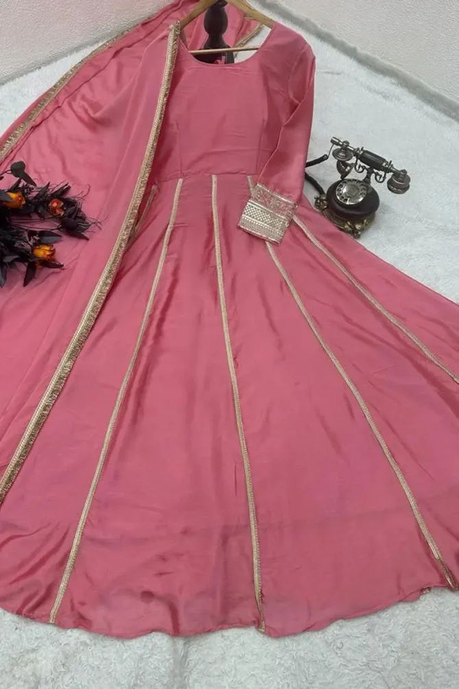 dusty pink gown for raksha bandhan