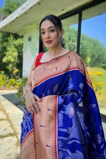fancy paithani saree blouse design