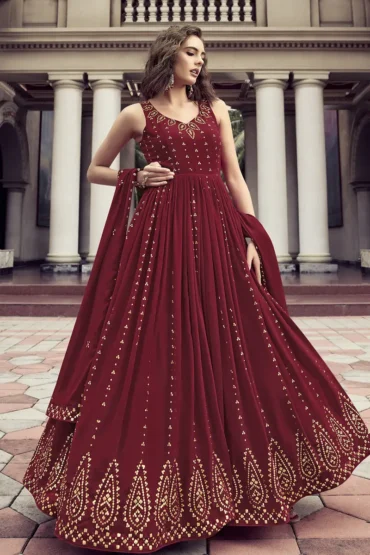 Ready made gown Designer gown Party wear gown Long gown Fancy gown One  piece Satin gown Indo western gown Embroidered gown Hand work gown