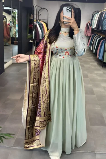 gown with dupatta