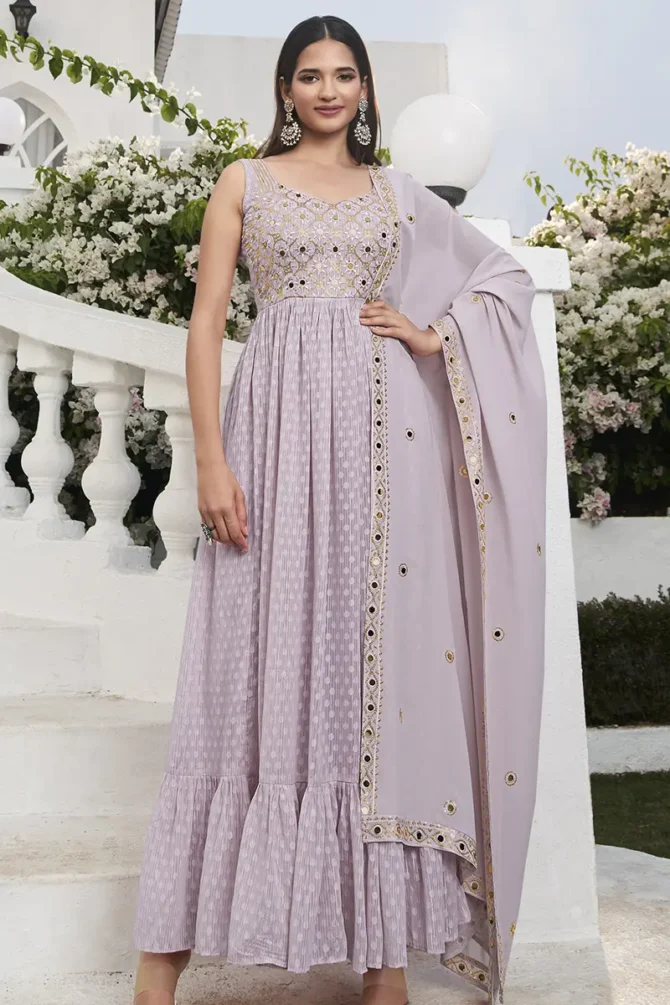 lavender gown for raksha bandhan