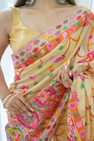 modern floral saree
