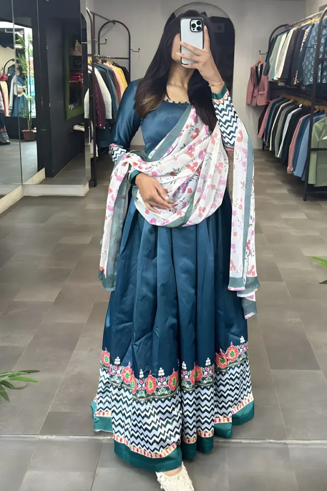 Long Gown Dress With Dupatta