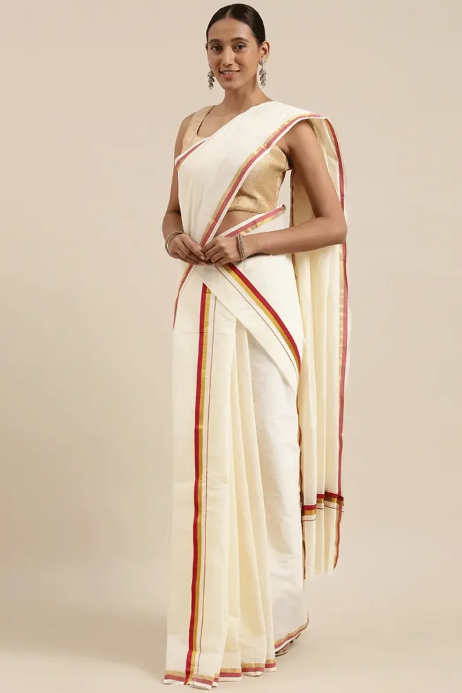 off white south indian saree