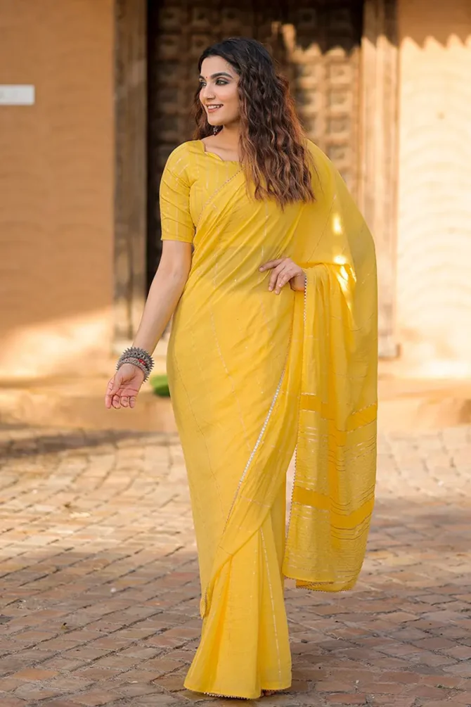 yellow color saree for haldi