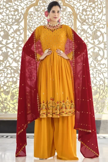 yellow kurti set for women