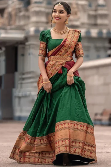 Best New Model Pattu Half Saree Of Kanjivaram Silk Fabric |  idusem.idu.edu.tr