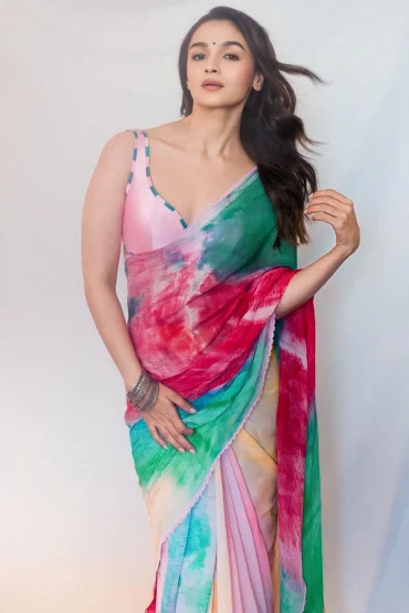 Alia Bhatt Multicolor Saree